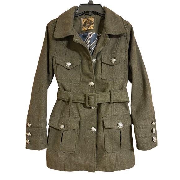 VTG Dollhouse Medium Military Style Women’s Jacket Khaki Excellent Condition - Picture 1 of 12